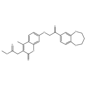 methyl {7-[2-(3,4-dihydro-2H-1,5-benzodioxepin-7-yl)-2-oxoethoxy]-4-methyl-2-oxo-2H-chromen-3-yl}acetate Structure