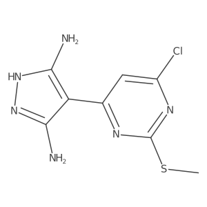 4-(6-chloro-2-(methylthio)pyrimidin-4-yl)-1H-pyrazole-3,5-diamine Structure