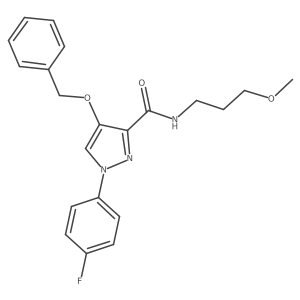 4-(benzyloxy)-1-(4-fluorophenyl)-N-(3-methoxypropyl)-1H-pyrazole-3-carboxamide Structure