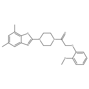 1-[4-(5,7-Dimethyl-2-benzothiazolyl)-1-piperazinyl]-2-(2-methoxyphenoxy)ethanone结构式