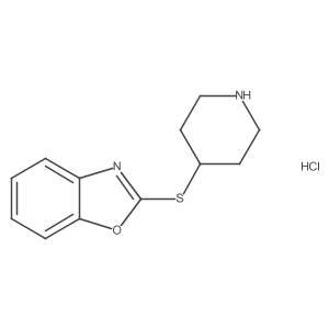 2-(Piperidin-4-ylthio)benzo[d]oxazole hydrochloride结构式