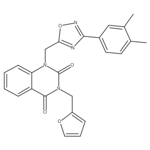 1-((3-(3,4-dimethylphenyl)-1,2,4-oxadiazol-5-yl)methyl)-3-(furan-2-ylmethyl)quinazoline-2,4(1H,3H)-dione结构式