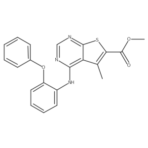 Methyl 5-methyl-4-[(2-phenoxyphenyl)amino]thieno[2,3-d]pyrimidine-6-carboxylate结构式