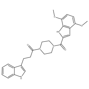 1-{4-[(4,7-dimethoxy-1H-indol-2-yl)carbonyl]piperazin-1-yl}-3-(1H-indol-3-yl)propan-1-one Structure