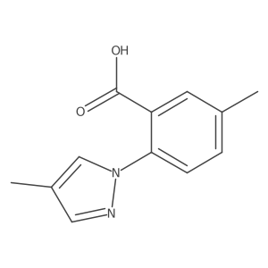 5-Methyl-2-(4-methyl-1H-pyrazol-1-yl)benzoic acid结构式