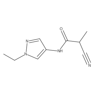 2-Cyano-N-(1-ethyl-1H-pyrazol-4-yl)propanamide结构式
