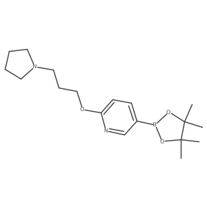 2-(3-Pyrrolidin-1-ylpropoxy)-5-(4,4,5,5-tetramethyl-1,3,2-dioxaborolan-2-yl)pyridine Structure