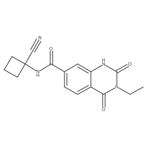 N-(1-cyanocyclobutyl)-3-ethyl-2,4-dioxo-1,2,3,4-tetrahydroquinazoline-7-carboxamide结构式