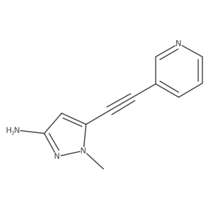 1-methyl-5-(pyridin-3-ylethynyl)-1H-pyrazol-3-amine Structure