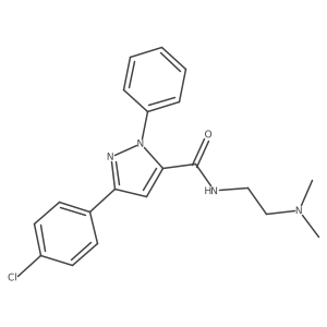 3-(4-chlorophenyl)-N-[2-(dimethylamino)ethyl]-1-phenyl-1H-pyrazole-5-carboxamide结构式