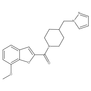 (4-((1H-pyrazol-1-yl)methyl)piperidin-1-yl)(7-methoxybenzofuran-2-yl)methanone Structure