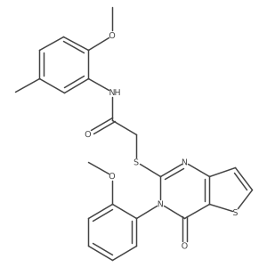 N-(2-methoxy-5-methylphenyl)-2-{[3-(2-methoxyphenyl)-4-oxo-3,4-dihydrothieno[3,2-d]pyrimidin-2-yl]sulfanyl}acetamide结构式