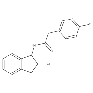 2-(4-fluorophenyl)-N-(2-hydroxy-2,3-dihydro-1H-inden-1-yl)acetamide结构式