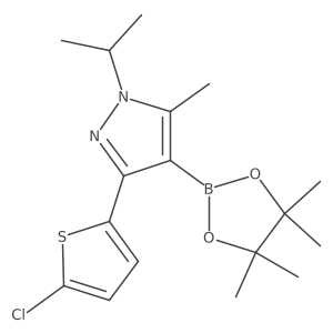 3-(5-Chlorothiophen-2-yl)-1-isopropyl-5-methyl-4-(4,4,5,5-tetramethyl-1,3,2-dioxaborolan-2-yl)-1H-pyrazole结构式
