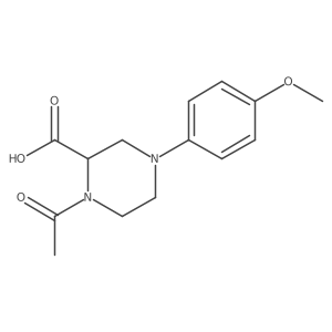 1-Acetyl-4-(4-methoxyphenyl)piperazine-2-carboxylic acid结构式