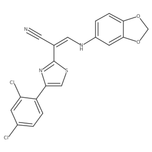 (E)-3-(benzo[d][1,3]dioxol-5-ylamino)-2-(4-(2,4-dichlorophenyl)thiazol-2-yl)acrylonitrile Structure