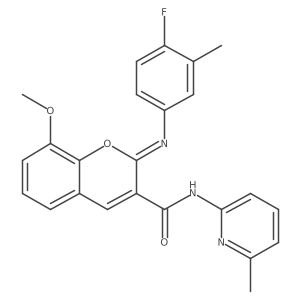 (2Z)-2-[(4-fluoro-3-methylphenyl)imino]-8-methoxy-N-(6-methylpyridin-2-yl)-2H-chromene-3-carboxamide Structure