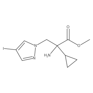 methyl 2-amino-2-cyclopropyl-3-(4-iodo-1H-pyrazol-1-yl)propanoate结构式