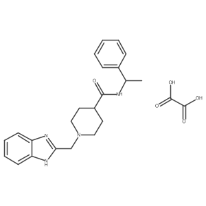 1-((1H-benzo[d]imidazol-2-yl)methyl)-N-(1-phenylethyl)piperidine-4-carboxamide oxalate Structure