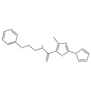 4-methyl-N-[2-(phenylsulfanyl)ethyl]-2-(1H-pyrrol-1-yl)-1,3-thiazole-5-carboxamide Structure