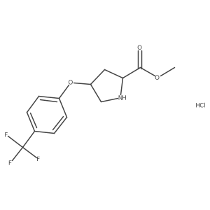 Methyl (2S,4S)-4-[4-(trifluoromethyl)phenoxy]-2-pyrrolidinecarboxylate hydrochloride结构式