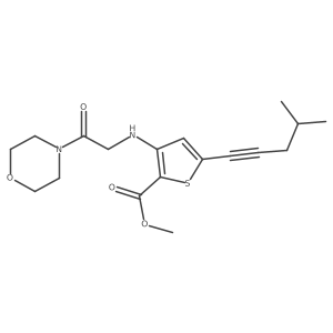Methyl 5-(4-methylpent-1-ynyl)-3-[(2-morpholino-2-oxo-ethyl)amino]thiophene-2-carboxylate结构式