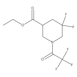 3-Piperidinecarboxylic acid, 5,5-difluoro-1-(2,2,2-trifluoroacetyl)-, ethyl ester结构式