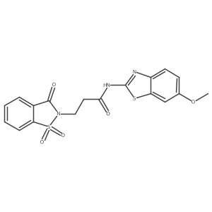 3-(1,1-dioxido-3-oxo-1,2-benzothiazol-2(3H)-yl)-N-(6-methoxy-1,3-benzothiazol-2-yl)propanamide结构式