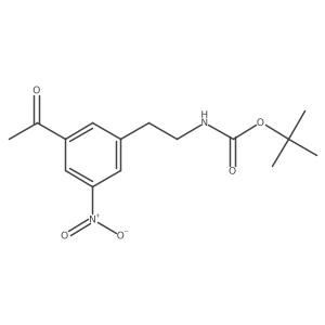 Tert-butyl 2-(3-acetyl-5-nitrophenyl)ethylcarbamate结构式