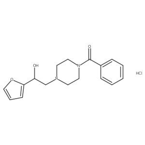 (4-(2-(Furan-2-yl)-2-hydroxyethyl)piperazin-1-yl)(phenyl)methanone hydrochloride结构式