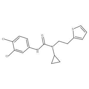 1-Cyclopropyl-3-(3,4-dichlorophenyl)-1-(2-(thiophen-2-yl)ethyl)urea结构式