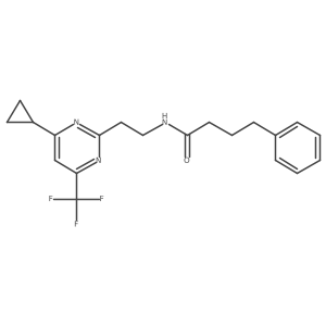 N-(2-(4-cyclopropyl-6-(trifluoromethyl)pyrimidin-2-yl)ethyl)-4-phenylbutanamide结构式