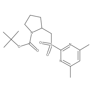 tert-Butyl 2-(((4,6-dimethylpyrimidin-2-yl)sulfonyl)methyl)pyrrolidine-1-carboxylate Structure