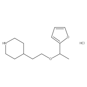 4-(2-(1-(Furan-2-yl)ethoxy)ethyl)piperidine hydrochloride结构式