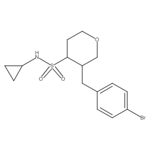 3-(4-bromobenzyl)-N-cyclopropyltetrahydro-2H-pyran-4-sulfonamide结构式
