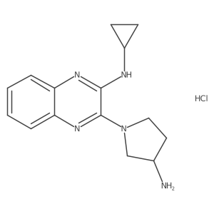 (R)-3-(3-aminopyrrolidin-1-yl)-N-cyclopropylquinoxalin-2-amine hydrochloride结构式
