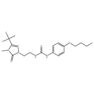 1-(4-butoxyphenyl)-3-[2-[4-methyl-5-oxo-3-(trifluoromethyl)-1,2,4-triazol-1-yl]ethyl]urea结构式