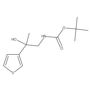 tert-butyl N-[2-hydroxy-2-(thiophen-3-yl)propyl]carbamate结构式