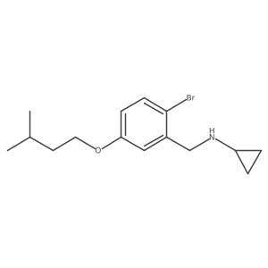 N-{[2-bromo-5-(3-methylbutoxy)phenyl]methyl}cyclopropanamine Structure