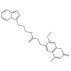 3-(7-methoxy-4-methyl-2-oxo-2H-chromen-6-yl)-N-(3-[1,2,4]triazolo[4,3-a]pyridin-3-ylpropyl)propanamide结构式