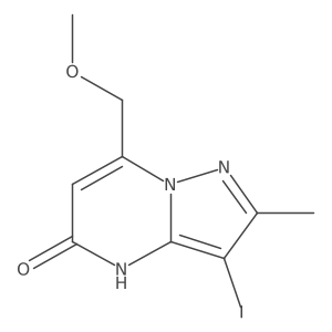 3-iodo-7-(methoxymethyl)-2-methyl-4H,5H-pyrazolo[1,5-a]pyrimidin-5-one结构式