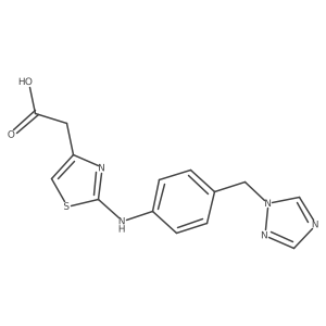 (2-{[4-(1H-1,2,4-triazol-1-ylmethyl)phenyl]amino}-1,3-thiazol-4-yl)acetic acid结构式