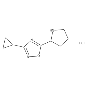 3-Cyclopropyl-5-(pyrrolidin-2-yl)-1,2,4-oxadiazole hydrochloride结构式