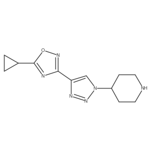 5-Cyclopropyl-3-(1-(piperidin-4-yl)-1H-1,2,3-triazol-4-yl)-1,2,4-oxadiazole结构式