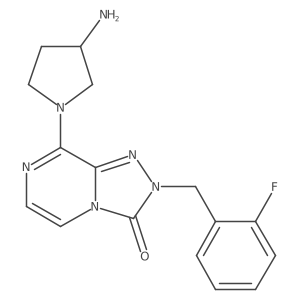 8-(3-Aminopyrrolidin-1-yl)-2-(2-fluorobenzyl)-[1,2,4]triazolo[4,3-a]pyrazin-3(2H)-one结构式