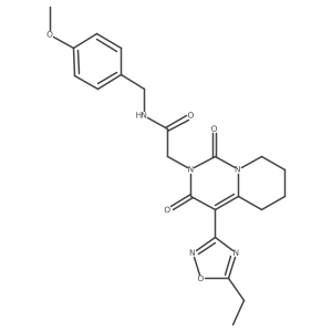 2-[4-(5-ethyl-1,2,4-oxadiazol-3-yl)-1,3-dioxo-1H,2H,3H,5H,6H,7H,8H-pyrido[1,2-c]pyrimidin-2-yl]-N-[(4-methoxyphenyl)methyl]acetamide Structure