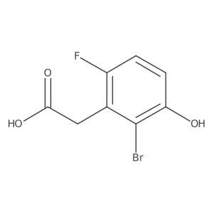 2-Bromo-6-fluoro-3-hydroxyphenylacetic acid结构式