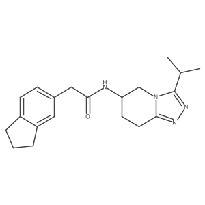2-(2,3-dihydro-1H-inden-5-yl)-N-[3-(propan-2-yl)-5H,6H,7H,8H-[1,2,4]triazolo[4,3-a]pyridin-6-yl]acetamide Structure