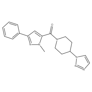 (4-(1H-1,2,3-triazol-1-yl)piperidin-1-yl)(1-methyl-3-phenyl-1H-pyrazol-5-yl)methanone Structure