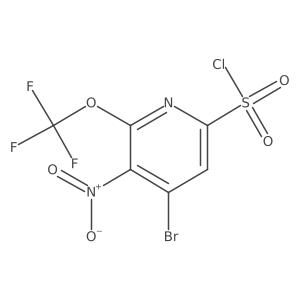 4-Bromo-5-nitro-6-(trifluoromethoxy)pyridine-2-sulfonyl chloride结构式